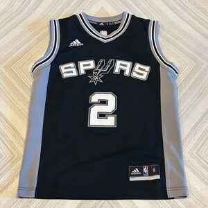 Adidas Boys Spurs Kawhi Leonard #2 Jersey in Black and Gray Size Small